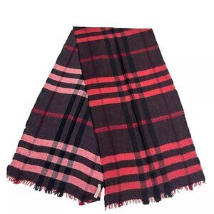Burberry Lightweight Nova Check Scarf Red/Black Scarf for Women Made In England